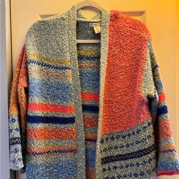 Sincerely Jules Colorful Flared Sleeve Open Front Cardigan• - Picture 2 of 7